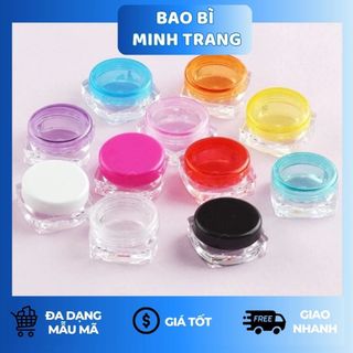  Hũ Nhựa Trong Suốt 3g – 10g | Hũ Chiết Kem Bột Sang Chiết Mỹ Phẩm Du Lịch 