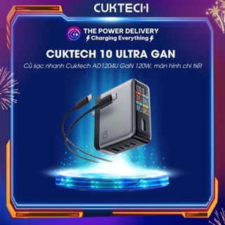 Củ Sạc Nhanh CUKTECH 10 ULTRA AD1204U GaN, Công Suất 120W, Màn Hình Hiển Thị Chi Tiết - Bảo Hành 18 Tháng