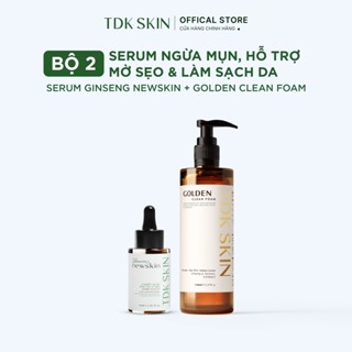 Combo bộ chăm sóc da Serum Newskin + Sữa rửa mặt GOLDEN CLEAN FOAM làm sạch, dưỡng ẩm - TDK SKIN