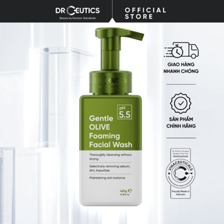 DrCeutics Sữa Rửa Mặt Tạo Bọt Gentle Olive Foaming Facial Wash - Cho Mọi Loại Da, Da Nhạy Cảm 420g