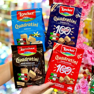  Bánh xốp Loacker Quadratini nhập khẩu Ý nhiều vị 250g  socola đắng kem hạt dẻ  chocolate  vannila 