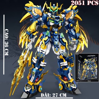   2051 Chi Tiết  Bộ Đồ Chơi Lắp Ghép Xếp Hình Robot Triệu Tử Long Đồ Chơi Lắp Ráp Robot Tứ Linh - Thanh Long 63006 