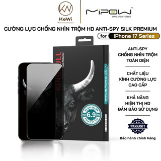  Miếng Dán Cường Lực Chống Nhìn Trộm MIPOW KINGBULL cho iPhone 17 Pro Max   17 Pro   17 Air   17 HD Anti-Spy 
