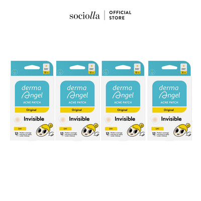 Combo 4 Miếng Dán Mụn Hút Mụn Mủ, Gom Cồi Dùng Ban Ngày Derma Angel Day 12 pcs