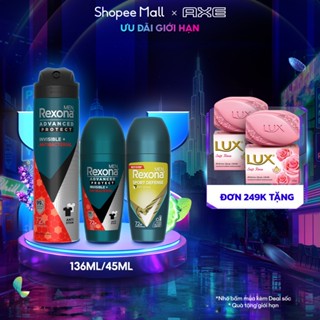 Xịt/lăn khử mùi Rexona 72H kháng khuẩn thể thao dành cho nam 135/45ml
