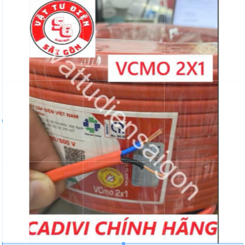 giá 100 mét Dây điện CADIVI VCmo 2x1 màu đỏ