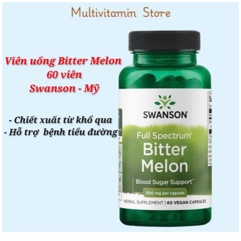Viên Uống Hỗ Trợ Tiều Đường Bitter Melon 500mg 60 viên Swanson