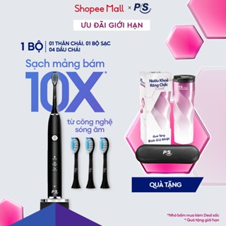 Bộ Bàn Chải Điện P/S S100 PRO màu đen & Bộ 2 đầu chải thay thế Sạch Sâu