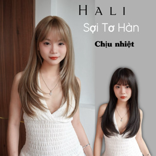  Tóc giả Hali nguyên đầu mái thưa dáng Layer 45cm chất liệu tơ hàn cao cấp chịu nhiệt 