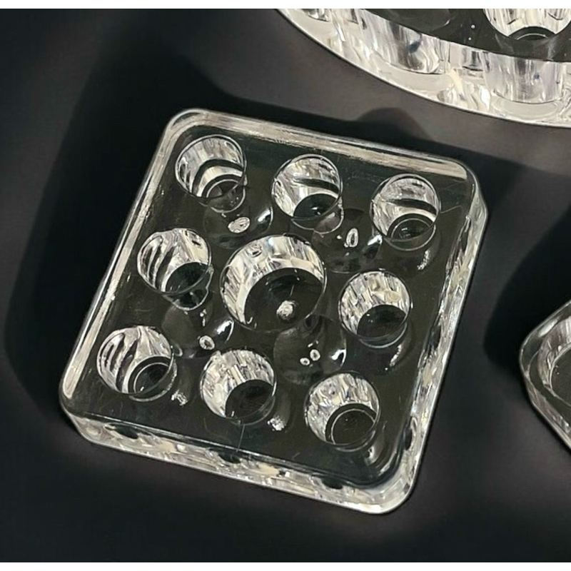 Đế đựng chum mực mica,oval, inox 7 ô, đế silicol dùng trong phun xăm