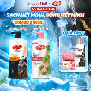 Combo 2 Sữa tắm Lifebuoy 800g Chăm Sóc Chuyên Sâu, giúp detox sạch sâu và giảm mụn trên da