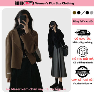  Áo khoác dạ nữ hàn quốc kèm chân váy dài set áo dạ quảng châu cao cấp áo khoác nữ oversize SM - ADN71 