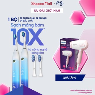 Combo 2 Bộ bàn Chải Điện P/S S100 PRO - Công Nghệ Sóng Âm, Chải Sạch Mảng Bám Tới 10X - Xanh Ombre