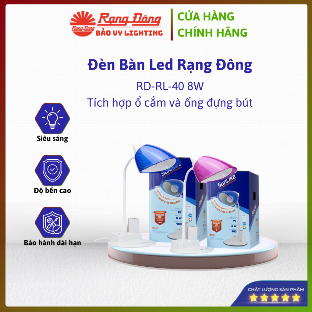 ĐÈN BÀN LED RẠNG ĐÔNG RD-RL-40 8W (OC-OB) – ĐÈN BÀN LED CẢM ỨNG, TIẾT KIỆM NĂNG LƯỢNG, BẢO VỆ MẮT