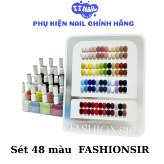  Set sơn gel fashionsir 48 màu - Sơn móng tay làm nail chất gel đậm đặc  tặng bảng màu+1cặp base top  