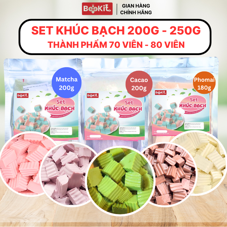 Bột Nguyên Liệu Khúc Bạch Đủ Vị (Dâu, Việt Quất, Cacao, Matcha, Môn, Phô Mai) - TIỆM BEE - Ăn vặt