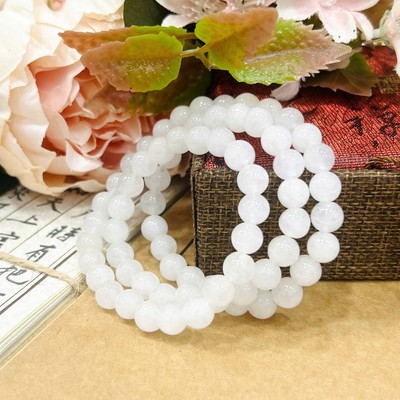 Vòng Tay Thạch Anh Trắng 7ly Quấn 3 Vòng Lõi Thun Co Giãn Hợp Mệnh Thủy Mộc - Ngọc Trai Trường Thịnh