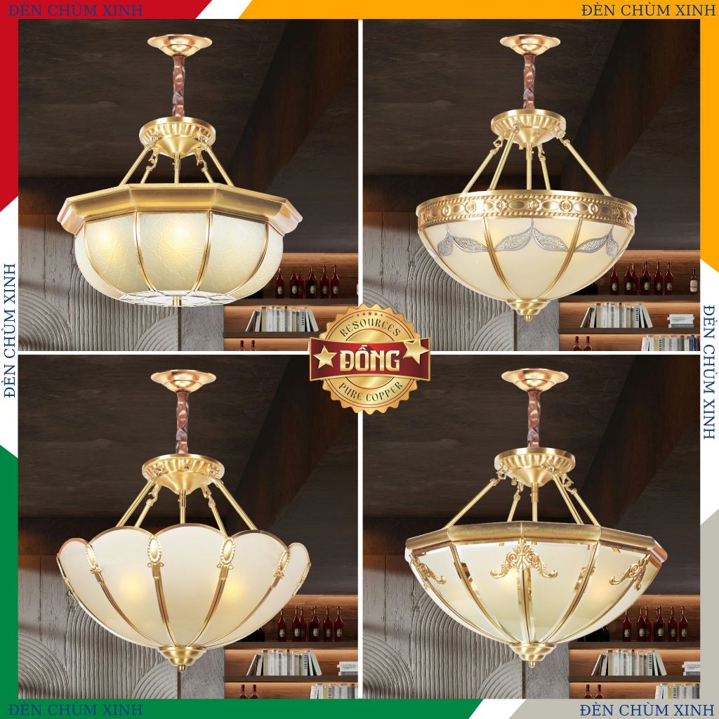 [ ĐÈN CHÙM XINH ] Đèn thả đồng, đèn thả cổ điển NB-5017, NB-811, NB-611, NB-0097 chính hãng