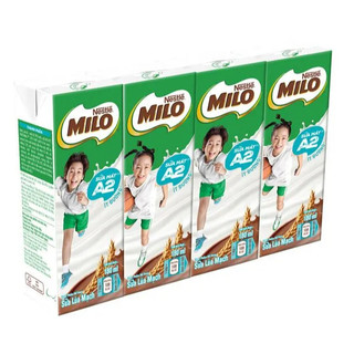  Lốc 4 hộp sữa nước Nestle Milo A2 ÍT ĐƯỜNG 180ml  hộp 