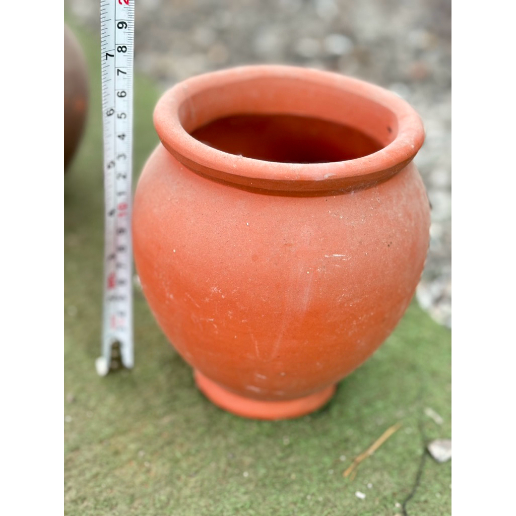 Chậu đất nung hình lu trồng cây có lỗ thoát nước