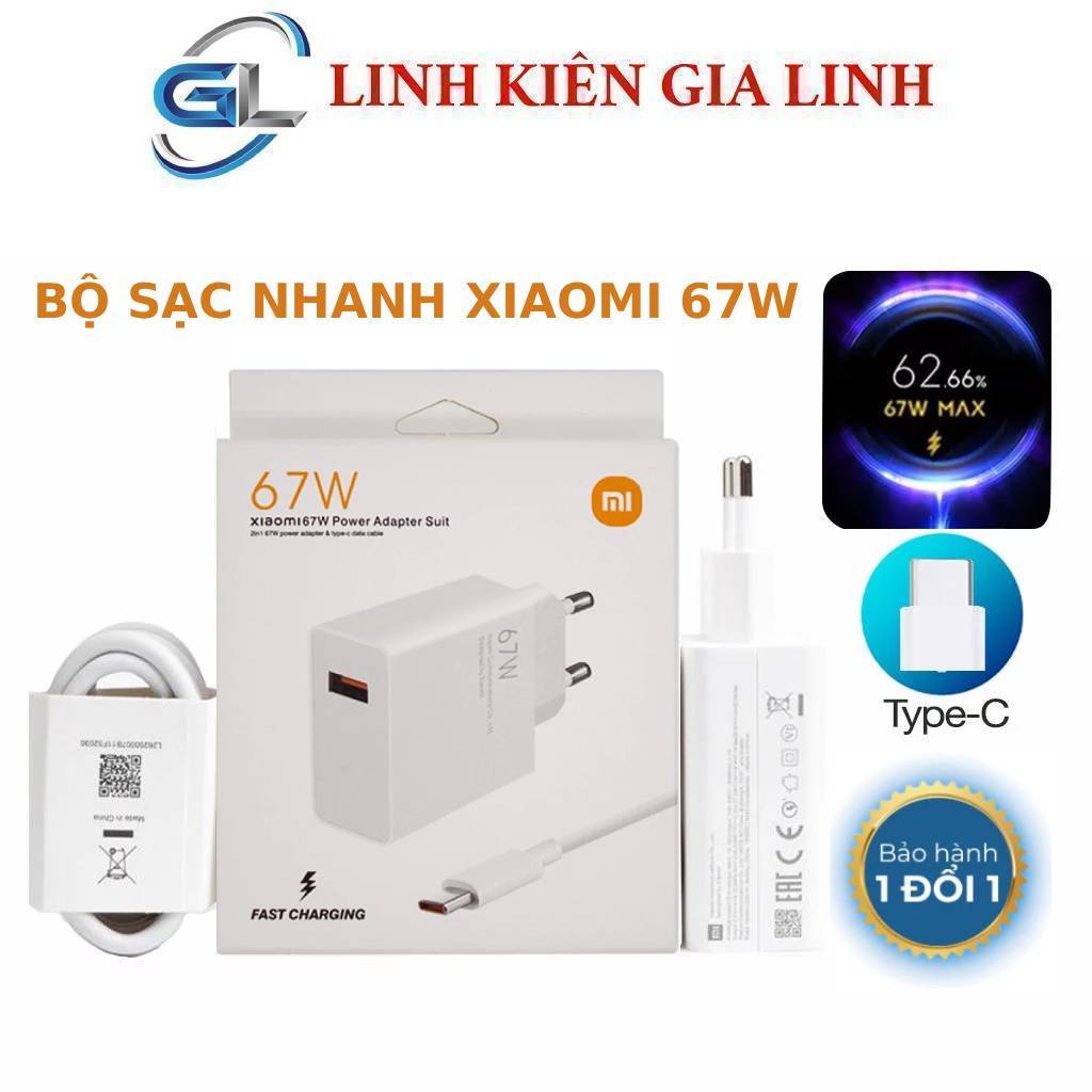 Bộ Sạc Nhanh Xiaomi 67W Chính Hãng , Sạc Xiaomi 67W , Sạc Nhanh Xiaomi 67W