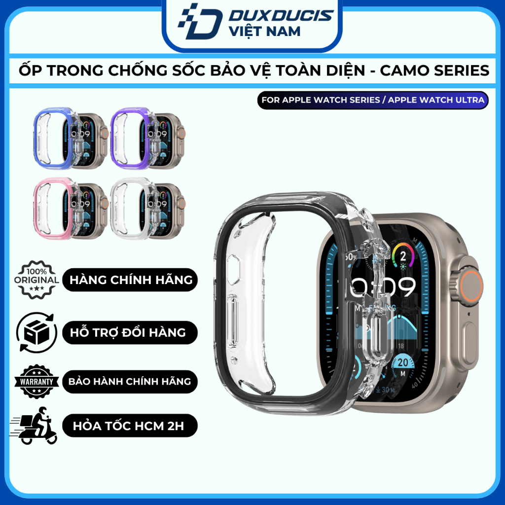 Ốp Case Chống Sốc Dux Ducis cho Apple Watch Ultra 2/1, Apple Watch Series 10/9/8/7/6/5/4/SE/SE2 , Ca