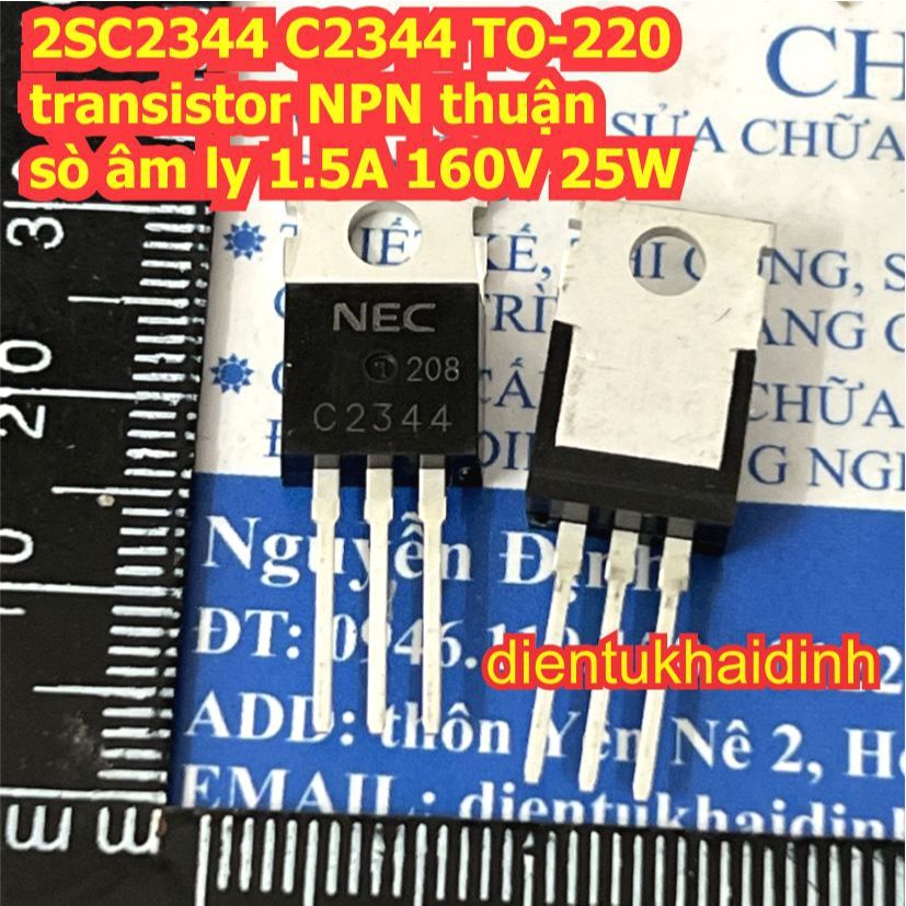 2 con 2SC2344 C2344 2SA1011 A1011 TO-220 transistor NPN thuận PNP nghịch sò âm ly 1.5A 160V 25W kde8
