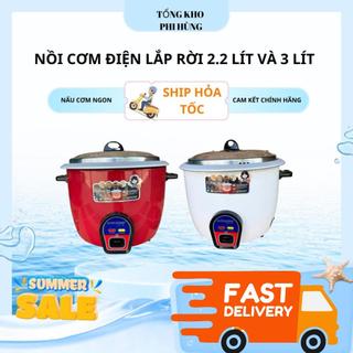  Nồi cơm điện công nghiệp GUGKDD Dung Tích 2.2L   3L thiết kế dạng nắp rời dễ vệ sinh - BH12 Tháng 