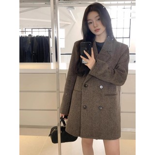  Áo Khoác Blazer Cổ Vest Nữ Dáng Dài Qua Mông Form Rộng Tay Dài Cổ Bẻ Phong Cách Hàn Quốc Đi Chơi Đi Làm Cheeryfree 2475 