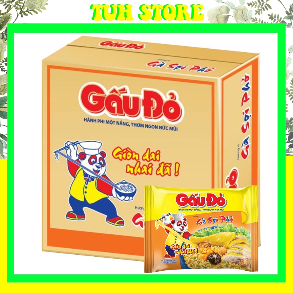 Thùng 30 Gói Mì Gấu Đỏ Gà Sợi Phở-TUH