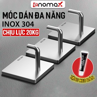 Móc dán tường ENOMAX chịu lực treo đồ đa năng, chất liệu Inox 304, lắp đặt không cần khoan. Bảo hành 1 năm (Eno 0207)