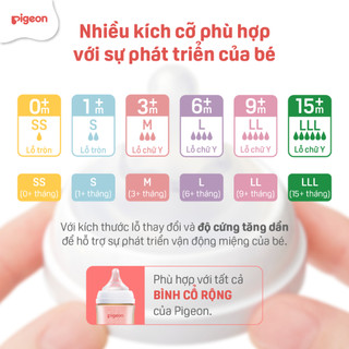 Núm ty Pigeon Siêu Mềm Plus Thế Hệ III (2 cái/vỉ) - HSD: 10/2026
