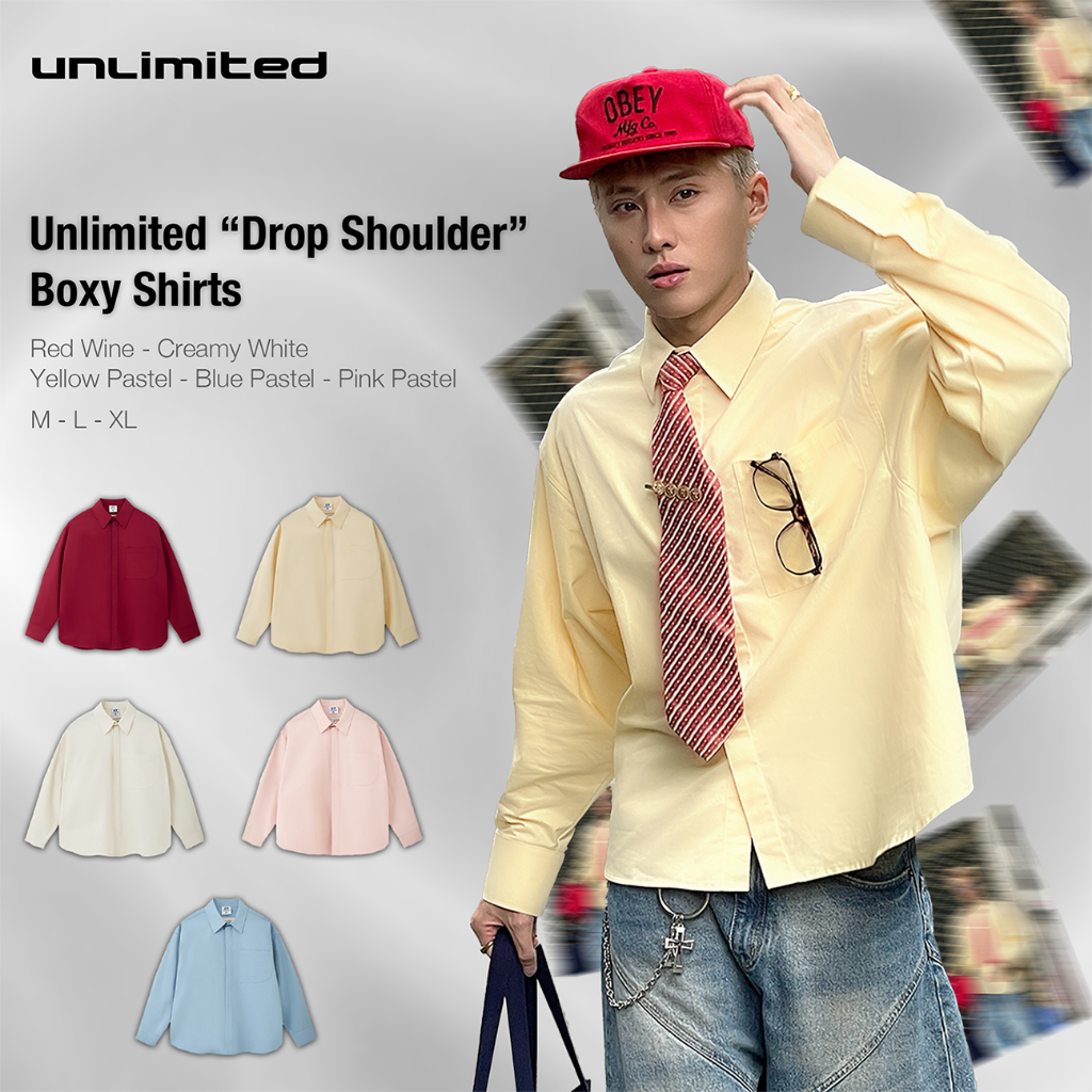  Áo Sơ Mi Dài Tay 100% Cotton - Bông Tân Cương Oversize Form Rộng Nam Nữ - Unlimited x Cocacha  Collaboration "Drop Shoul 