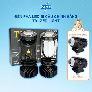 (Tặng Trợ Sáng) Đèn Pha LED Bi Cầu Mini T9 ZED LIGHT (Bản Mới 2025) - 65W Chân H4 Lắp Zin Cho Oto, Xe Máy 12,24V DC