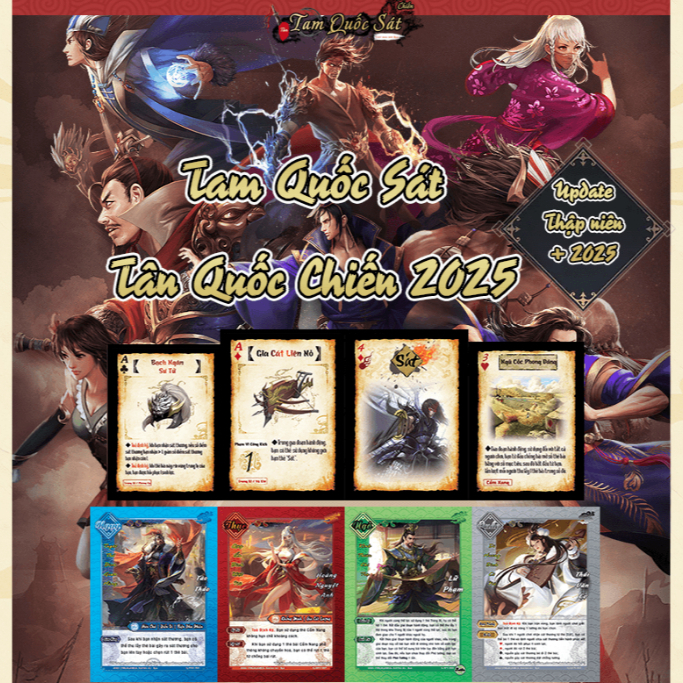 Bộ Bài Tam Quốc Sát Tân Quốc Chiến 2026 full màu ( Tiêu Chuẩn + Trận + Thế + Biến + Quyền ).