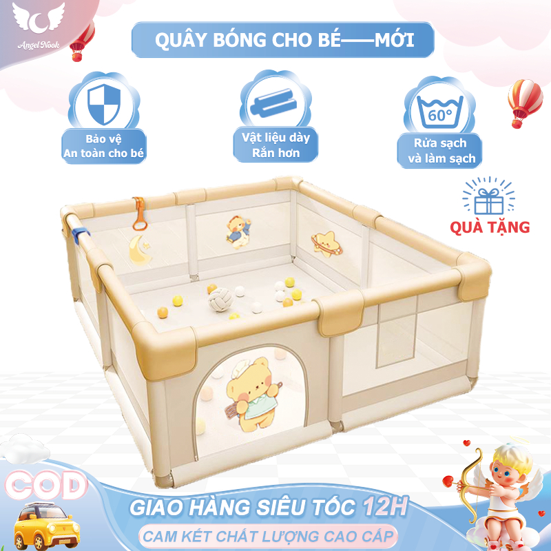 Quây Bóng Cho Bé, Tháo Lắp Dễ Dàng Nhanh Chóng, Quây Cũi, Nhà Bóng Cho Bé, Quà tặng