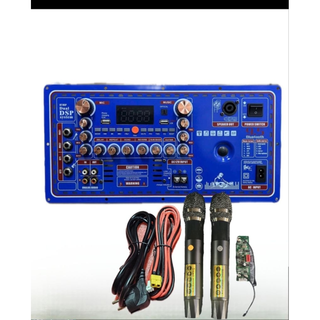 Bo mạch T1500 công suất lớn DSP Bluetooth - LED nháy theo nhạc - Có chốnghú, chỉnh Sub