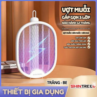  Vợt Muỗi Gấp Gọn Kiêm Đèn Bắt Muỗi SHINTREEE 2 IN 1 Pin Lithium Sạc Type-C Bảo Hành 12 Tháng 