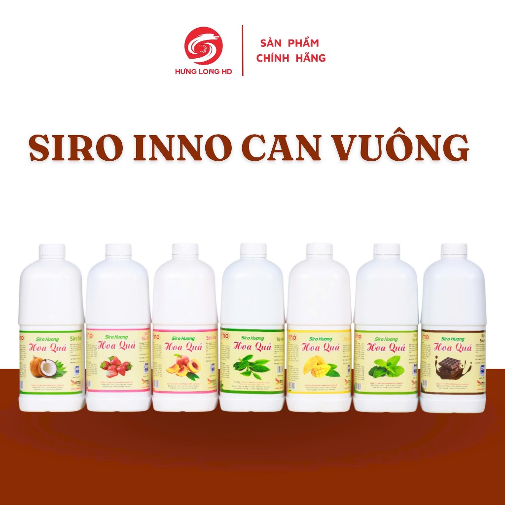 Siro Hương Hoa Quả Các Vị Can Vuông - INNO - Can 2 Lít