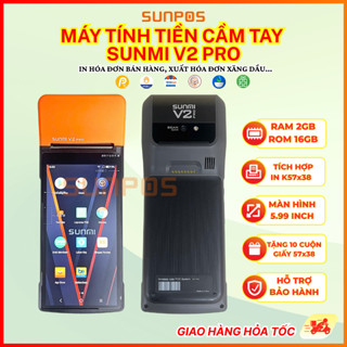 MÁY POS V2 PRO 99% - BH 6 THÁNG, MÁY TÍNH TIỀN, MÁY POS CẦM TAY, MÁY IN BILL CẦM TAY NHẬN ĐƠN APP