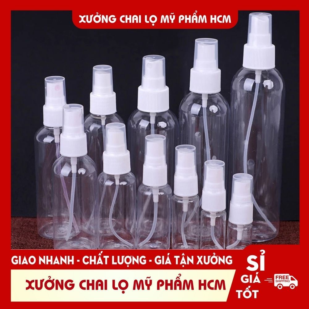 Chai Nhựa PET Xịt Phun Sương 20ML/30ML/50ML/100ML/250ML Đựng Nước Rửa Tay - Chai Chiết