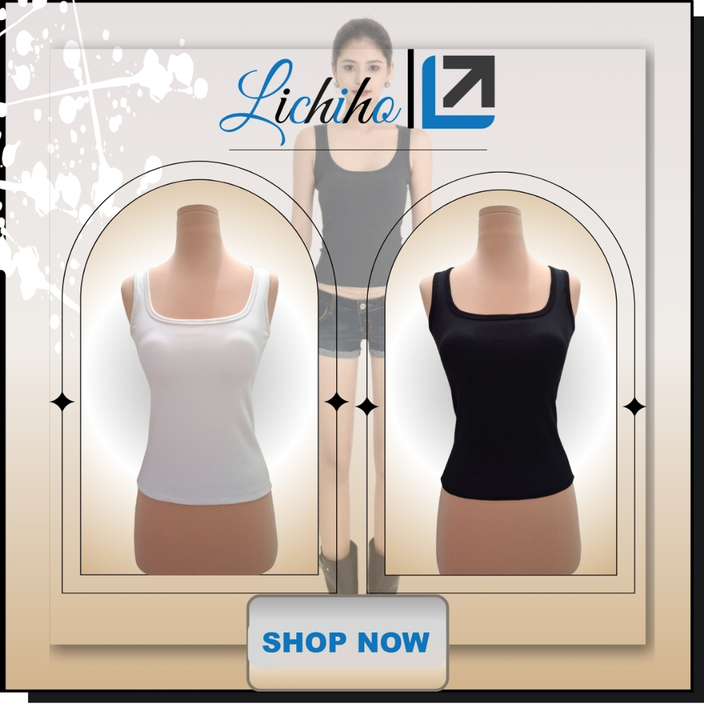 Áo Thun 3 Lỗ Nữ Cổ Vuông Ôm Body Dáng Dài Có Mút Ngực Áo Hai Dây Bảng To Chất Cotton Lichiho | BigBuy360 - bigbuy360.vn