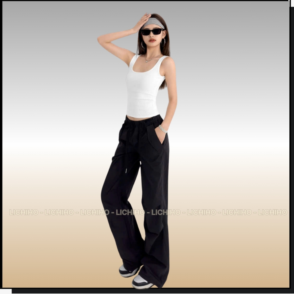 Áo Thun 3 Lỗ Nữ Cổ Vuông Ôm Body Dáng Dài Có Mút Ngực Áo Hai Dây Bảng To Chất Cotton Lichiho | BigBuy360 - bigbuy360.vn