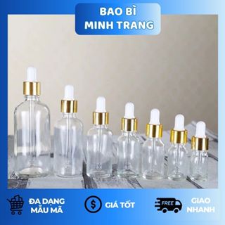  Lọ Chiết Serum Tinh Dầu Nắp Bóp Nhỏ Giọt 5ml - 100ml Khoen Bạc | Chai Chiết Mỹ Phẩm Du Lịch 