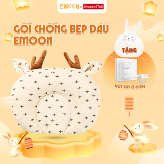 Gối cao su non cho bé EMOON chống bị bẹp đầu sơ sinh giúp định hình đầu,chất liệu êm ái thấm hút mồ hôi giúp bé ngủ ngon
