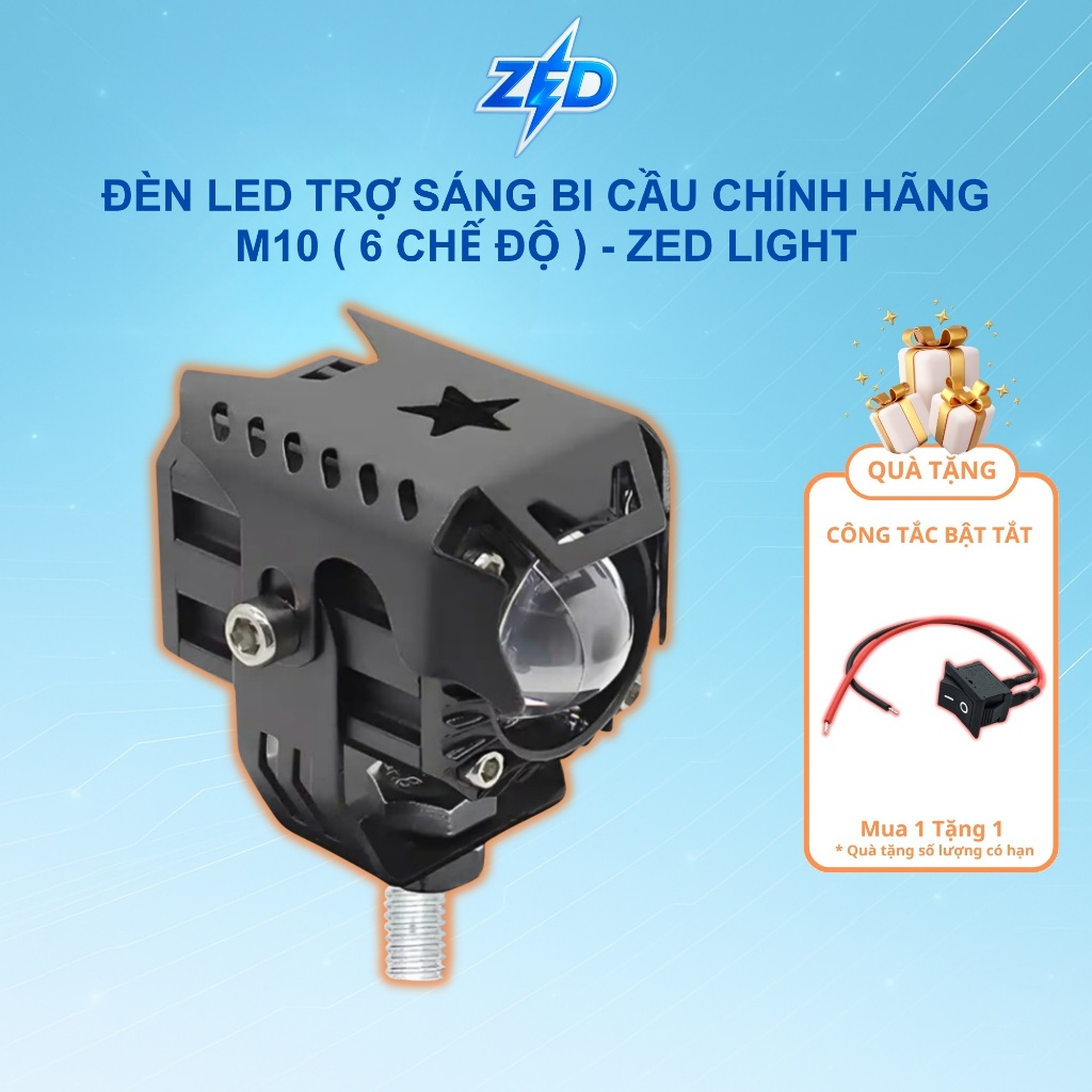 Đèn Trợ Sáng M10 ZED LIGHT - 25W 12,24V DC Lắp Xe Máy, ÔTô