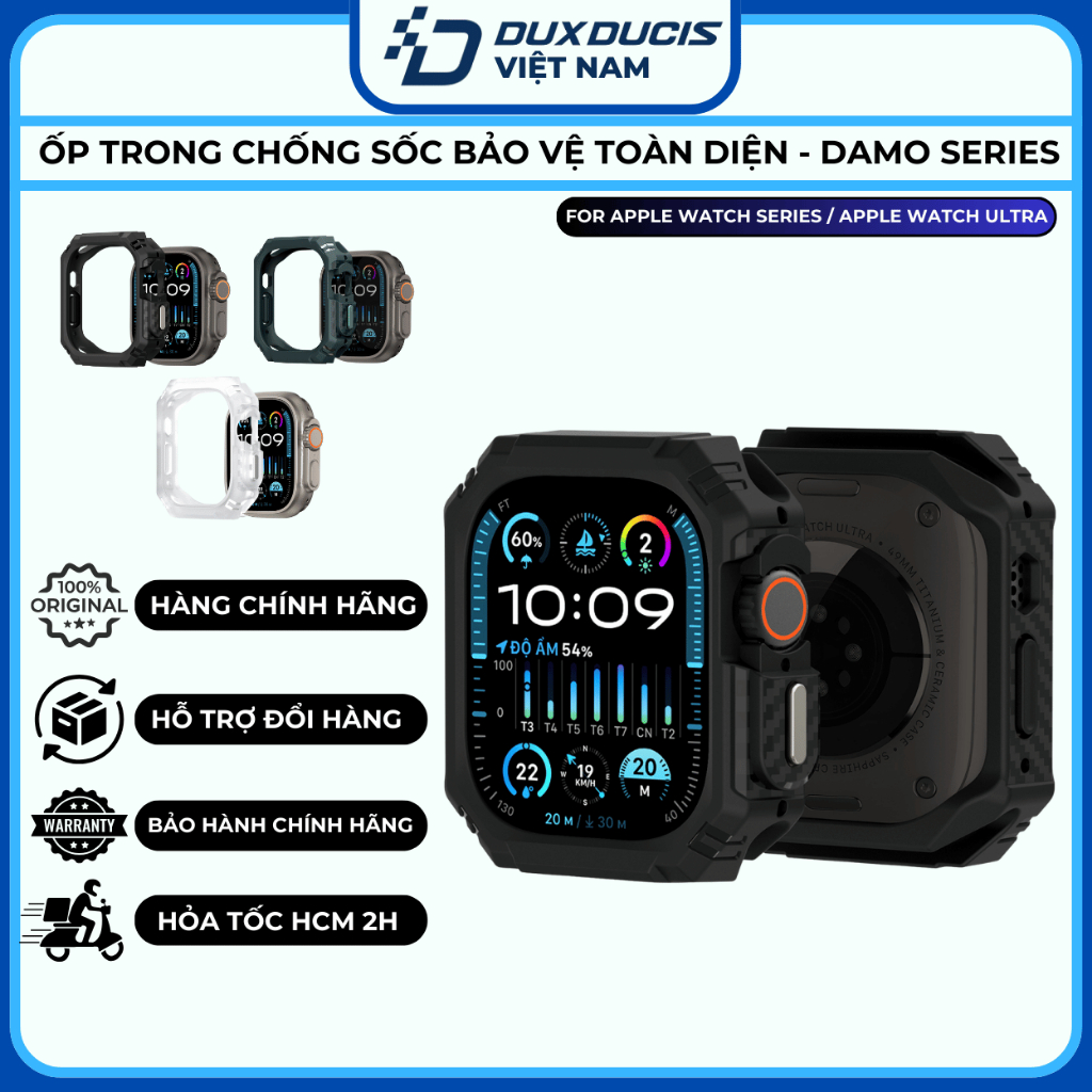 Ốp Case Chống Sốc TPU Dux Ducis cho Apple Watch Ultra 2/1, Apple Watch Series 10/9/8/7/6/5/4/SE/SE2,
