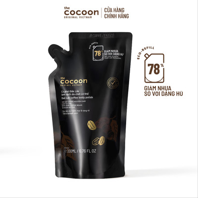 Túi Refill - Tẩy da chết cơ thể cà phê Đắk Lắk Cocoon cho làn da mềm mại và rạng rỡ 200ml