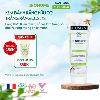 Kem đánh răng hữu cơ Coslys bạc hà 100g - Làm trắng răng tự nhiên, bảo vệ nướu, chứng nhận Cosmos Organic