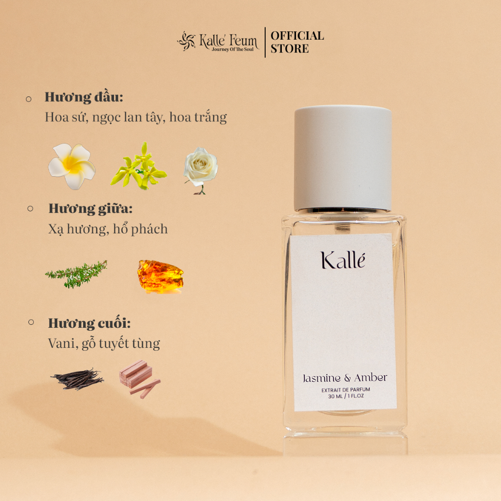 Tinh Dầu Nước Hoa Nữ JASMINE & AMBER Mùi Hương Thanh Lịch, Ngọt Ngào Dạng Xịt | Kalle' Feum | BigBuy360 - bigbuy360.vn